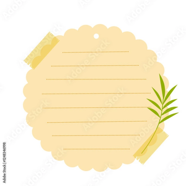 Obraz Sticky Note with Leaf Decoratioon