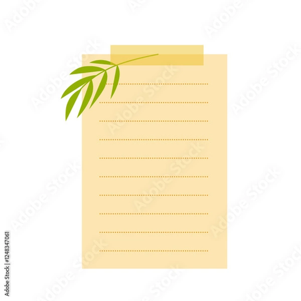 Obraz Sticky Note with Leaf Decoratioon