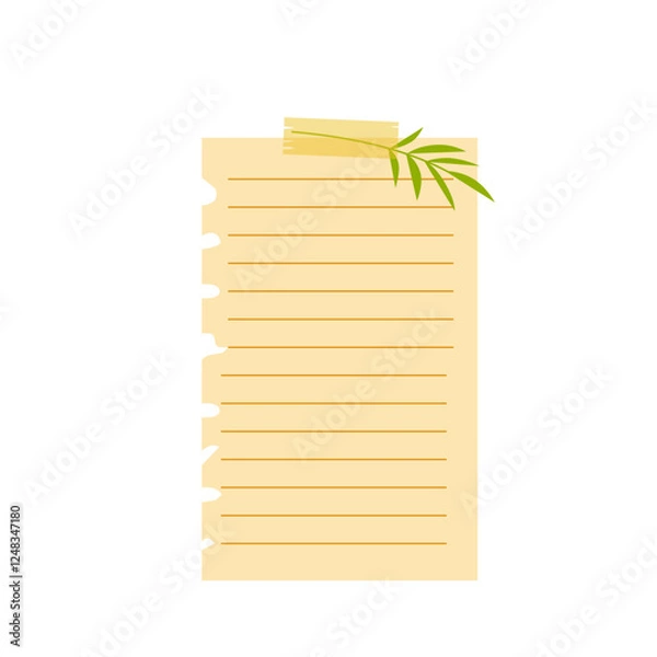 Obraz Sticky Note with Leaf Decoratioon 