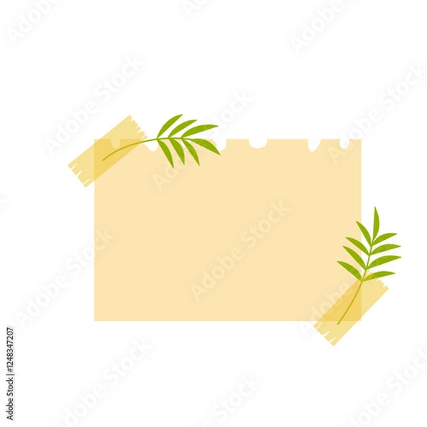 Obraz Sticky Note with Leaf Decoratioon