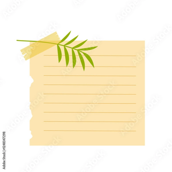 Obraz Sticky Note with Leaf Decoratioon