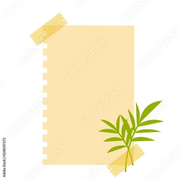 Obraz Sticky Note with Leaf Decoratioon