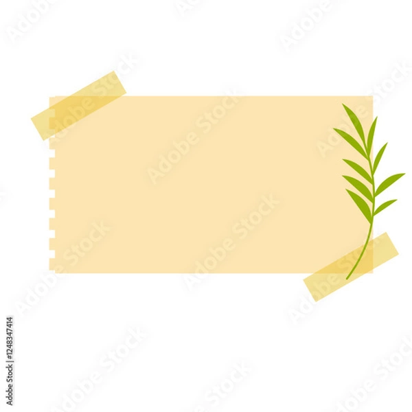 Obraz Sticky Note with Leaf Decoratioon