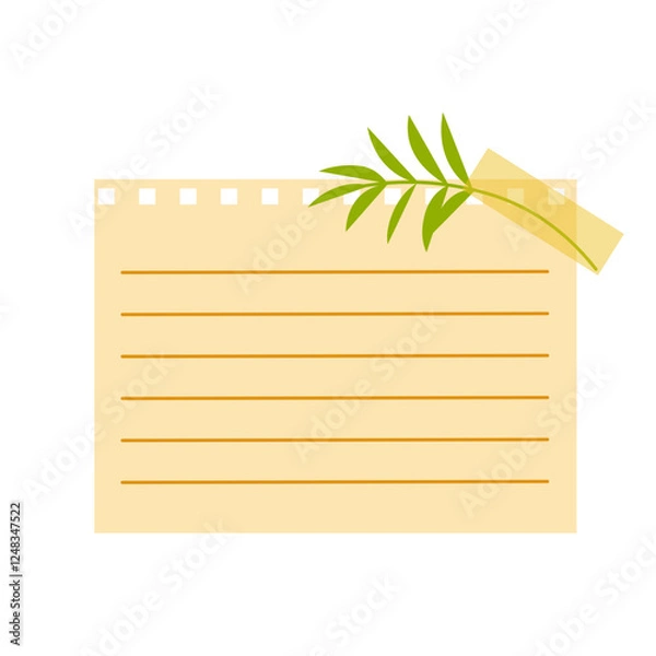 Obraz Sticky Note with Leaf Decoratioon