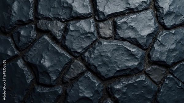 Fototapeta Rough Texture of Dark Basalt Volcanic Rock