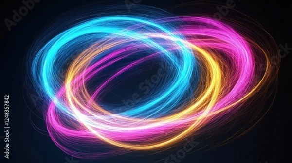 Fototapeta Abstract swirling light trails in vibrant colors