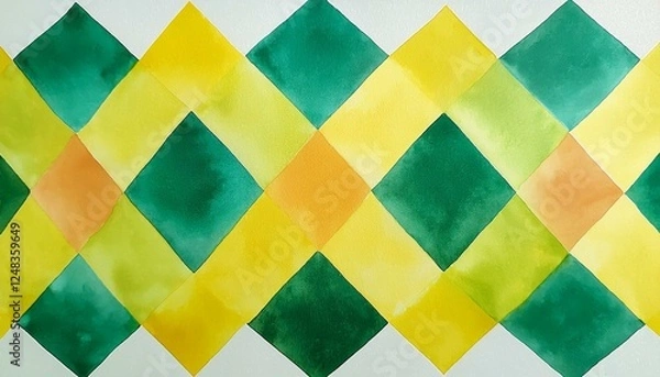 Fototapeta ポップでかわいいカラフルな抽象画イラスト（水彩画）