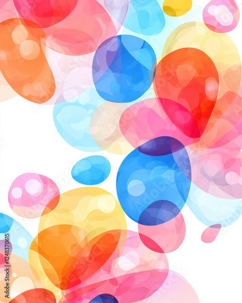 Fototapeta Colorful abstract shapes create vibrant and playful design