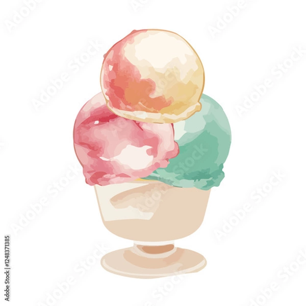 Obraz 水彩で描いたアイスクリームのイラスト