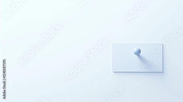 Fototapeta White push pin text box on a white background