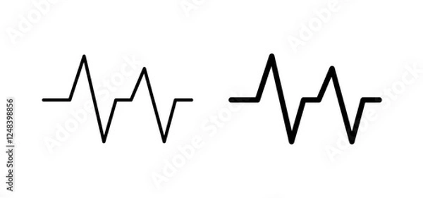 Fototapeta Pulse icons pack vectors in black flat and strokes