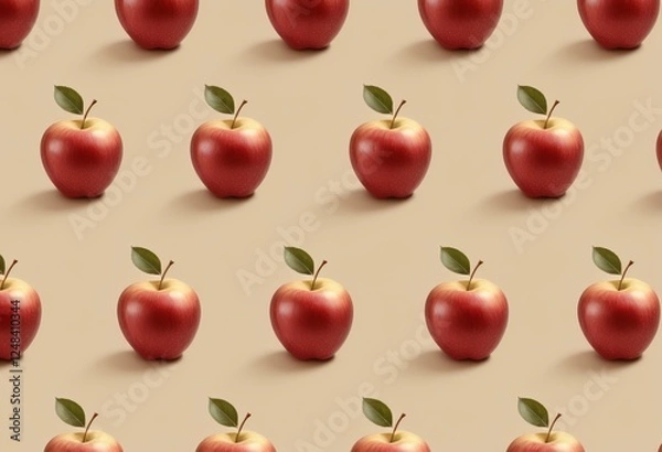 Fototapeta Apple pattern on a beige background