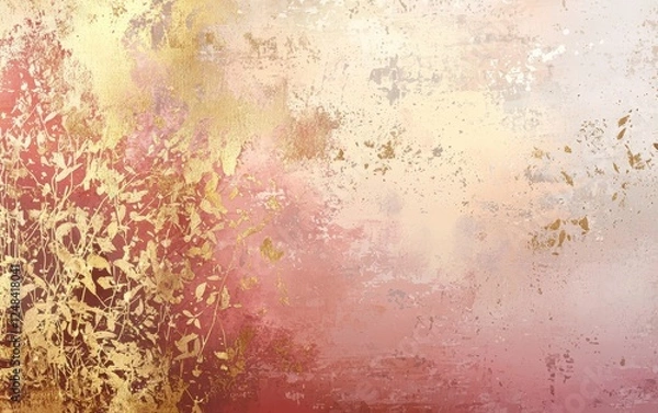 Fototapeta Modern artistic gradient blending soft gold and muted rose pink into a minimalist abstract background for Easter