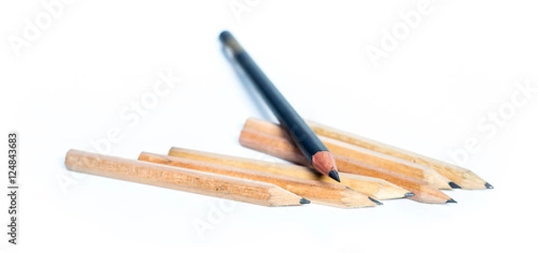 Obraz Pencil isolated on white background. selective focus