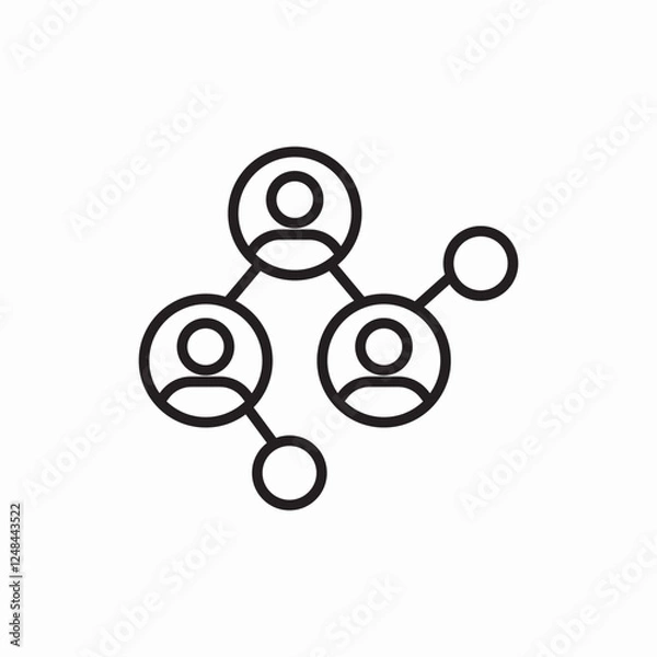 Fototapeta People connection network system icon vector sign