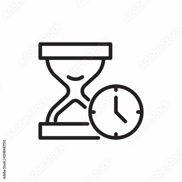 Fototapeta Timer countdown waiting time icon vector sign