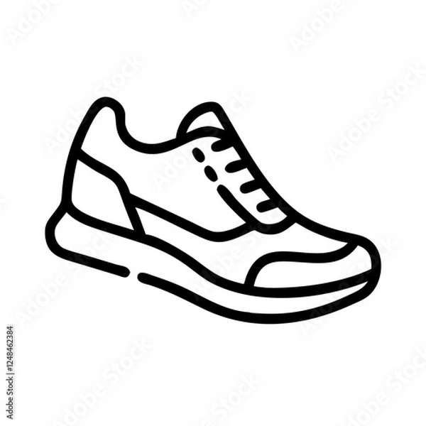 Obraz Running Shoes Icon in black outline design