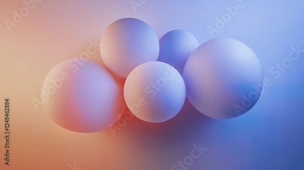 Fototapeta Bright Balloons in Minimalist Harmony, Evoking Joy and Simplicity