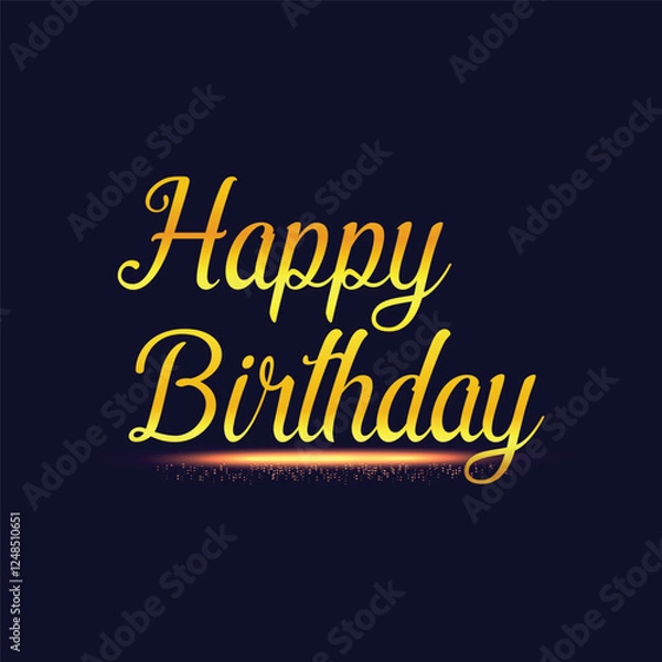 Fototapeta Happy Birthday typography design vector. Beautiful greeting card scratched calligraphy black text word. Handwritten modern brush lettering white background isolated vector