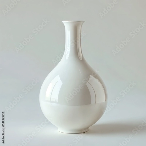 Fototapeta 3D Vase Model on Minimal White Background