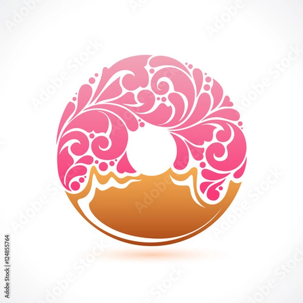 Fototapeta Vector donut icon logo