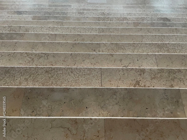 Fototapeta Marble floor of the stairs. Horizontal line pattern of marble material as a design background. Dark marble material stair floor