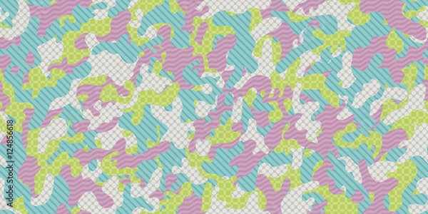 Fototapeta Colorful camouflage background. Seamless pattern.Vector. カラフル迷彩パターン