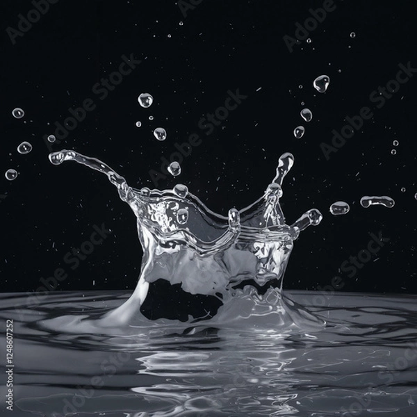 Fototapeta A Stunning High-Speed Water Splash Captured in Mid-Air