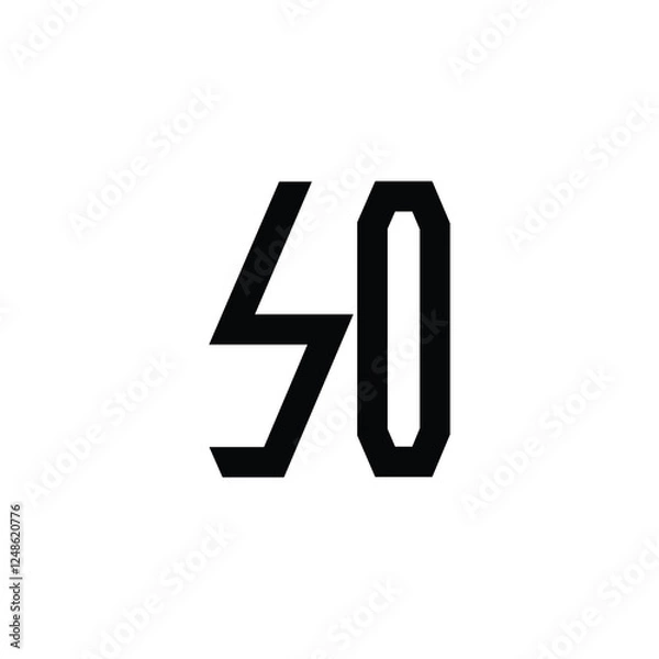 Fototapeta SO monogram logo design letter text name symbol monochrome logotype alphabet character simple logo