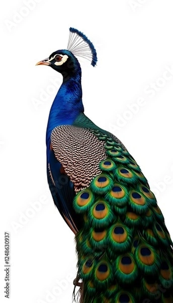 Fototapeta Peacock Side Full Body  Background