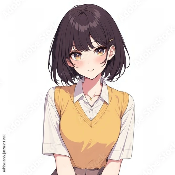 Fototapeta アニメ調の美少女の切り抜き用素材