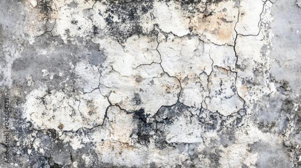 Fototapeta Aged Grunge Concrete Wall Texture: A Detailed Look at a Weathered Building Facade