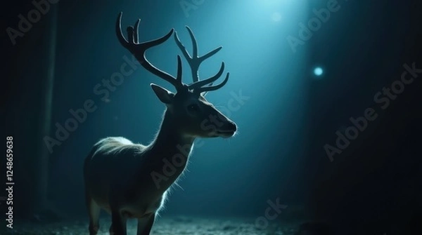 Obraz Tranquil Deer Bathed in Light Rays