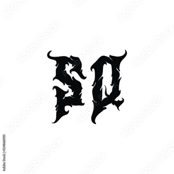 Fototapeta SQ monogram logo design letter text name symbol monochrome logotype alphabet character simple logo