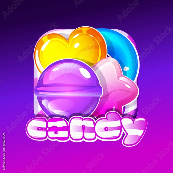 Fototapeta Candy APP icon, Game Icon for your design. Candy ICON for clipart, stickers, posters and game assets