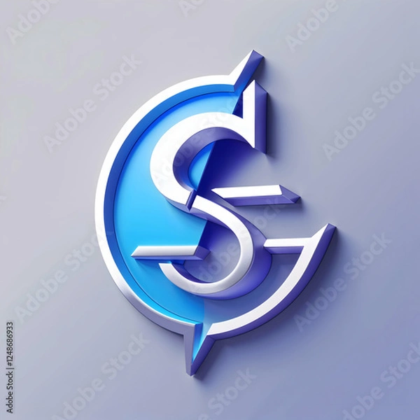Obraz initials logo illustration