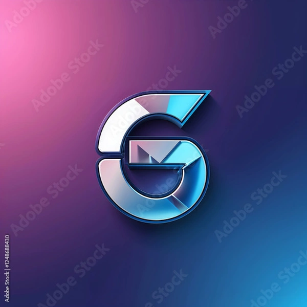Obraz initials logo illustration