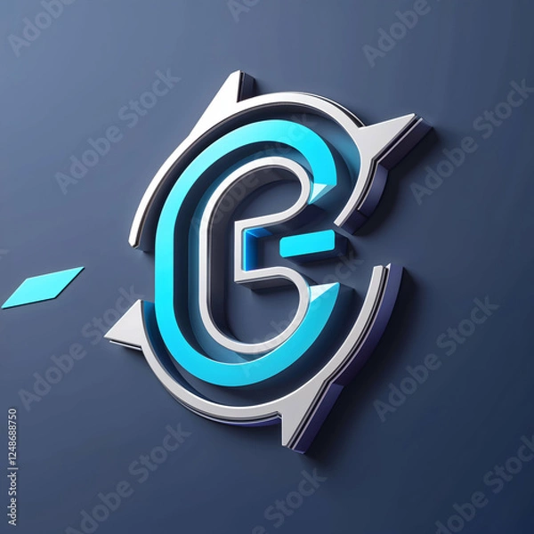 Obraz initials logo illustration