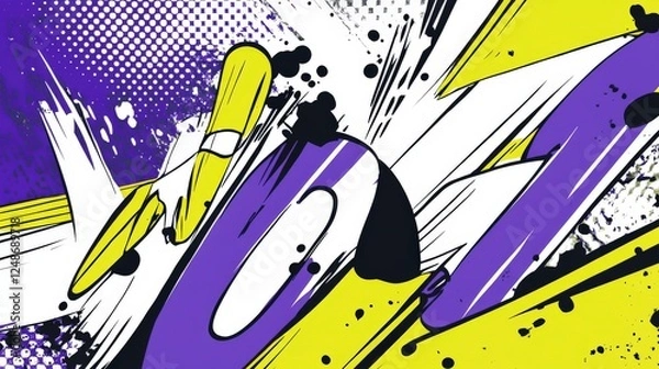 Fototapeta Dynamic Abstract Graphic Design with Bold Colors and Shapes