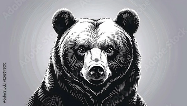 Obraz illustration of a bear's head on a white background