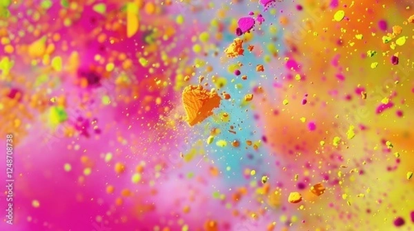Fototapeta Explosions Of Colorful Dust And Powder Particles