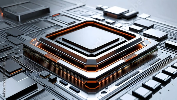 Obraz Main microchip on the motherboard