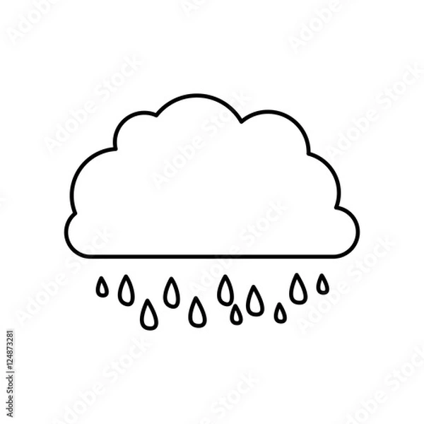 Fototapeta cloud and rain icon image vector illustration design 