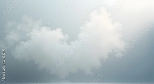 Fototapeta Soft white cloud formation in a clear blue sky creating peaceful atmosphere