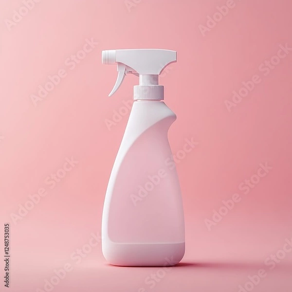 Obraz A blank cleaning product bottle with space for custom branding or text. Perfect for advertising, mockups, and commercial use.

