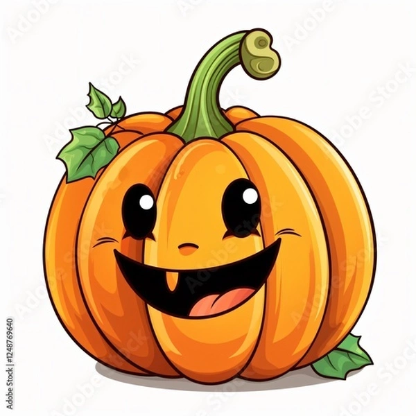 Fototapeta Professional Cute Halloween Pumpkin Clipart Isolated on White Background for Creative Designs