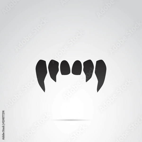 Obraz Vampire teeth vector icon.