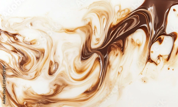 Fototapeta Close-Up of Chocolate Cream Swirling in the Air