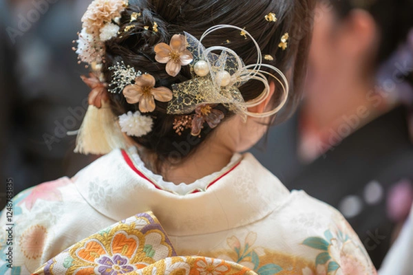 Obraz 着物を着た女性の後ろ姿