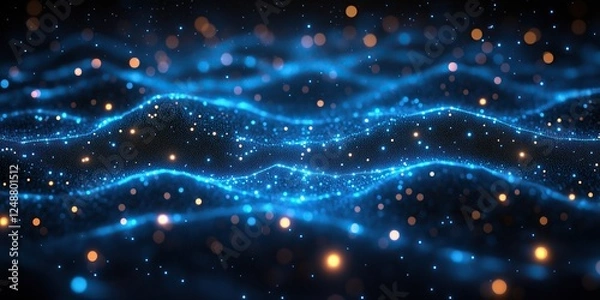 Fototapeta Fascinating bokeh graphic wallpaper with golden particles